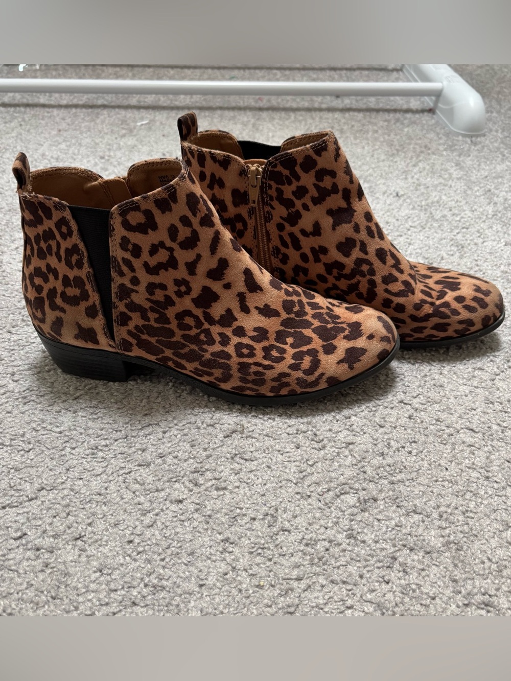 SO Brown and Black Leopard Print Ankle Booties